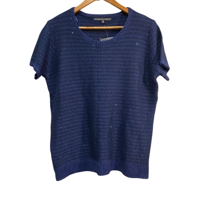 Liz Jordan Womens  Size M Short Sleeve Top Blue 