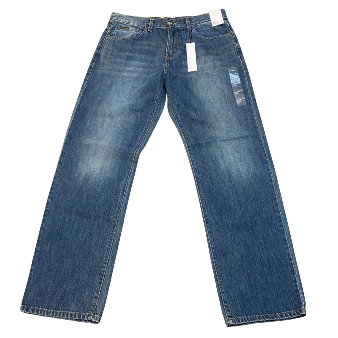 Calvin Klein Men's Standard Straight Fit Stretch Jeans Blue Size 34X32