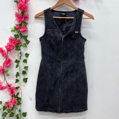 Lee Womens Robbie Denim Dress Size 8 Black  