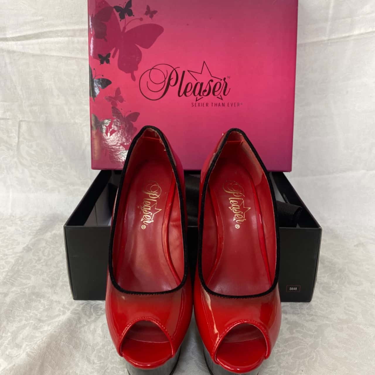 pleaser heels red