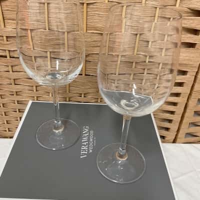 BNIB Set of 2 Wedgwood Vera Wang Duchess Goblet Wine Glasses Crystal Wedding Party Birthday 
