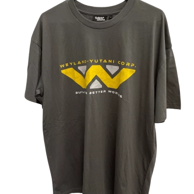  Thread heads Oversize Mens  Size L Short Sleeve T-shirt Grey / White / Yellow 