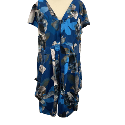 City Chic Womens Size M Floral Dress Blue 