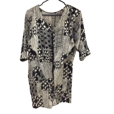 Something Else Womens  Size 8 Long Sleeve Dress / Midi Dress Black  / Gold / Pattern 