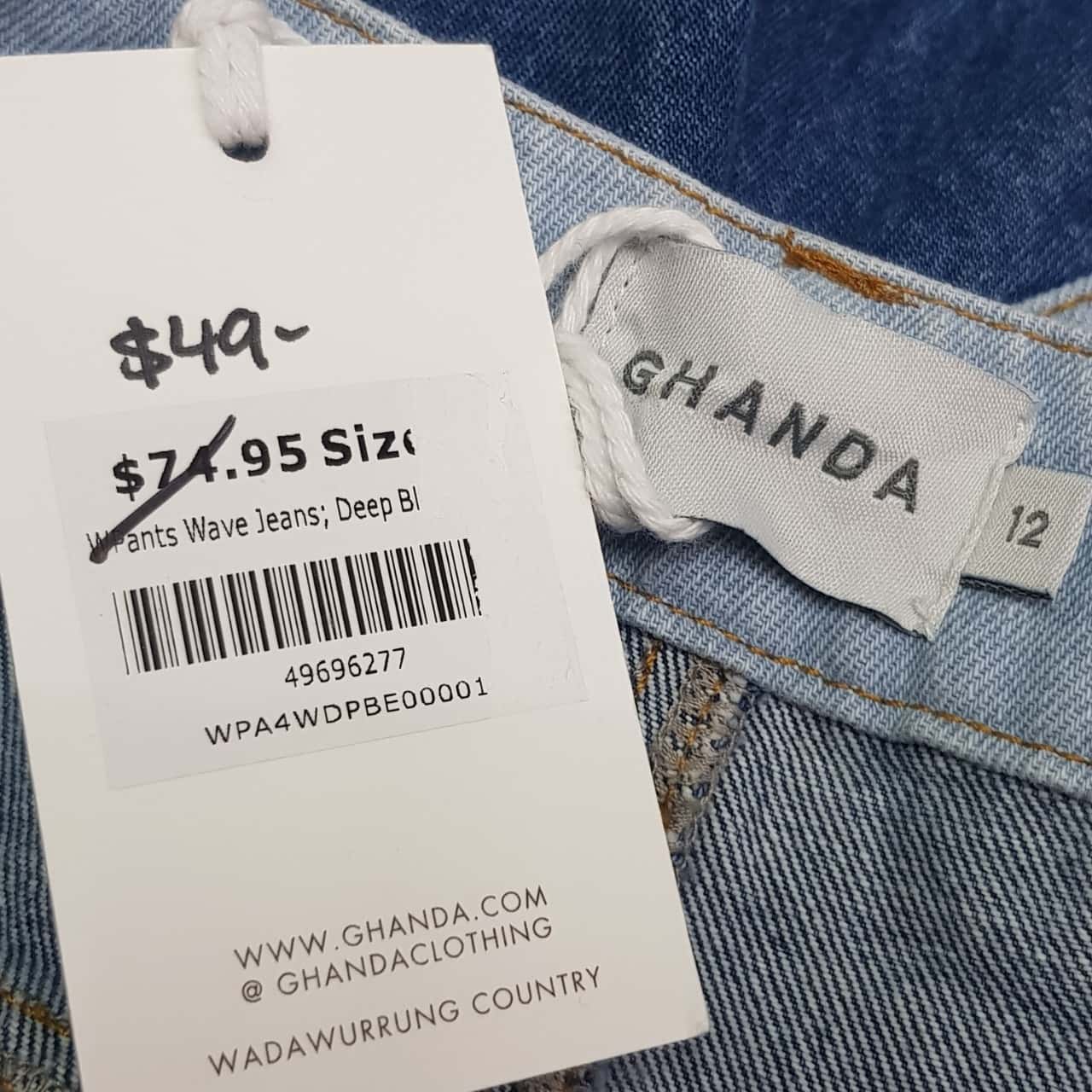 New With Tags GHANDA 'Wave Jeans' Size 12(s)