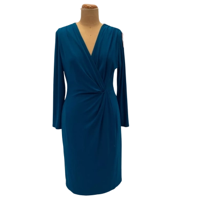Anthea Crawford Womens Teal Jersey Dress Size M