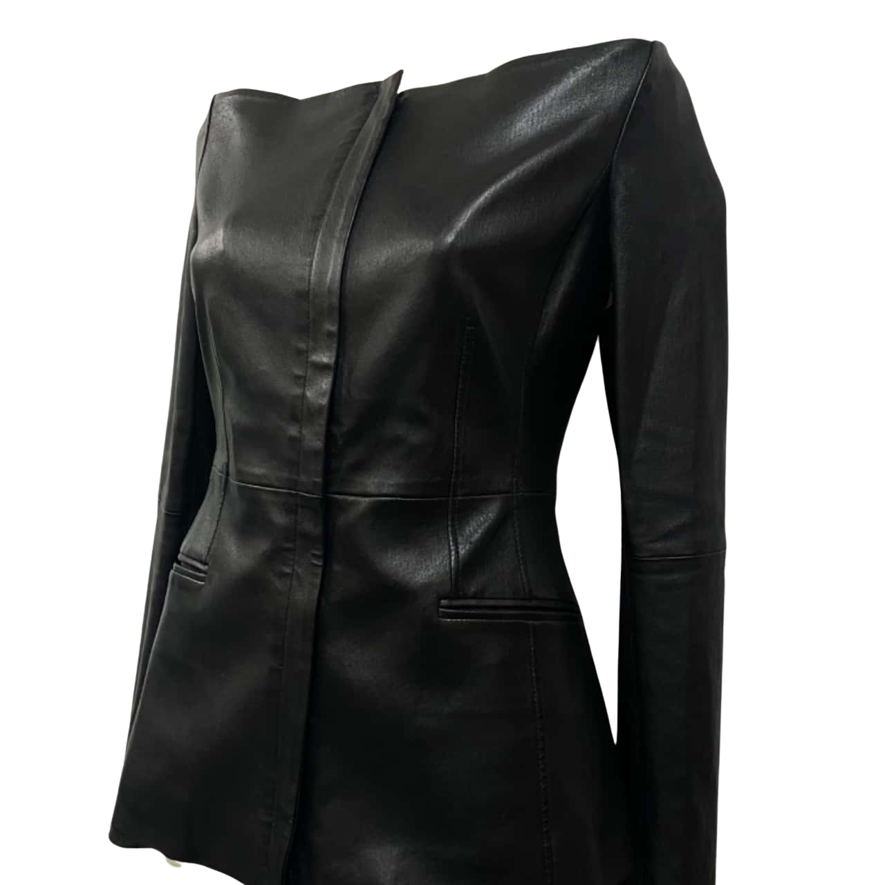 Theory Womens Size 4 / 6 / S Front Zipper / Leather Black (s)