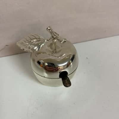 Silver Plated Apple Shaped Mustard Pot