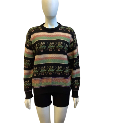 `Vintage’ Fun Knitz Womens  Size L Pure Wool Jumper Multicoloured