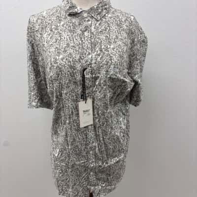Industrie Santa Cruz S/S Shirt Men's XL Olive Beige Print Viscose Short Sleeve NWT
