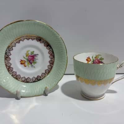 Green Royal Grafton tea cup and saucer 