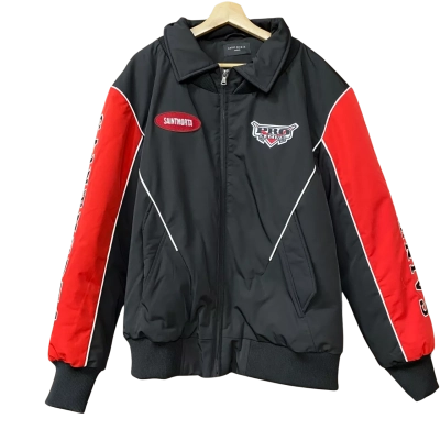 Saint Morta Mens Size L Black/Red Racing Bomber   