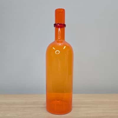 Vintage Orange Art Glass Decanter