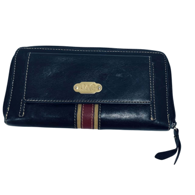 Jag Womens Black  / Red Leather Zip closure wallet
