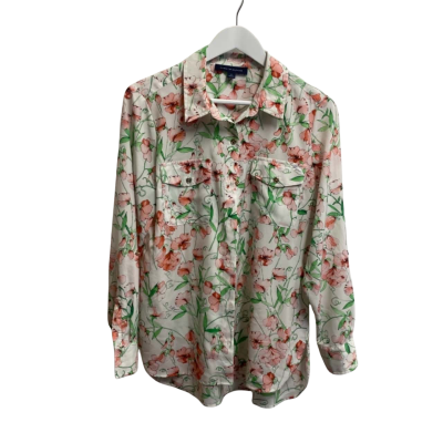 Tommy Hilfiger Womens  Size M Long Sleeve Top Floral / Green / Pink  