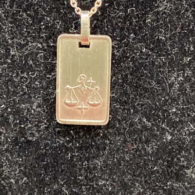 925 Sterling Silver Horoscope Pendant & Chain - Libra