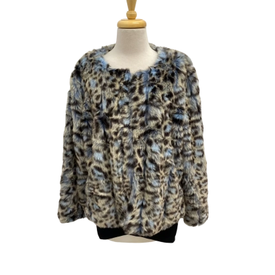 Wayne Cooper Leopard Print Faux Fur Jacket.  Size S.  New with tags