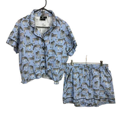  Cocolili Womens  Size L 2 Piece 100% Cotton Zebra Print Pyjama Set