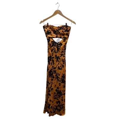 Shona Joy Women’s Strapless Maxi Dress Black/Orange BNWT