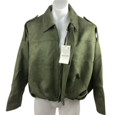  Mens  Jacket Size M Front Zipper Green 