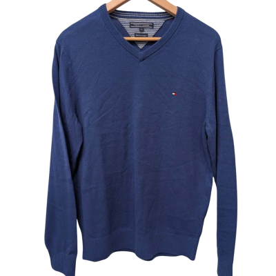 Tommy Hilfiger Mens Blue V-Neck Jumper 