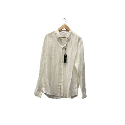 Saba Mens LSC ANDERSON   Size XL Linen Long Sleeve Shirt Off White 