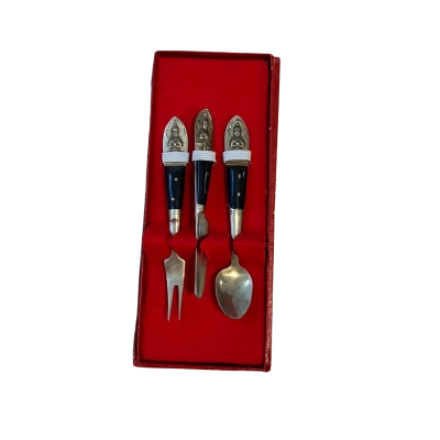 Vintage Siam Thai Brass 3 piece Cutlery Set