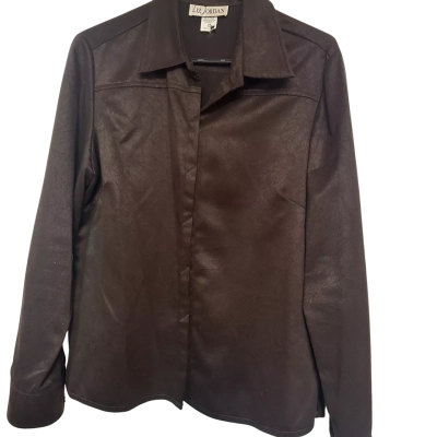 Liz Jordan Women's  Size 12 Blouse Brown 