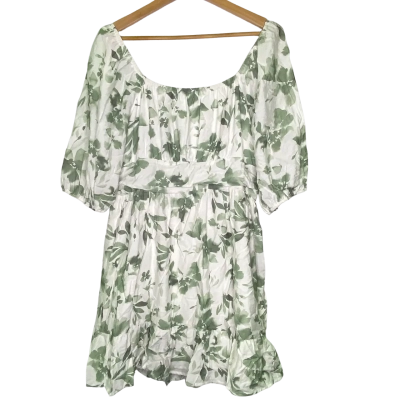 Dotti Womens  Size 16 Mini Dress Floral / Green / White 
