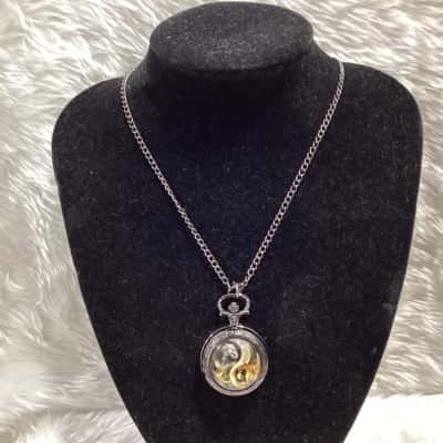 Unisex Pocket Watch Pendant Necklace 