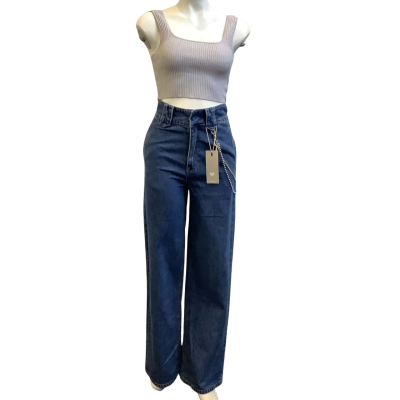 Brand New ZGY Womens Label Size 26 Hi Heights Chain Link Jeans Eternal Blues