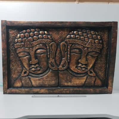 Buddah Landscape Wooden Carving Artwork Large 