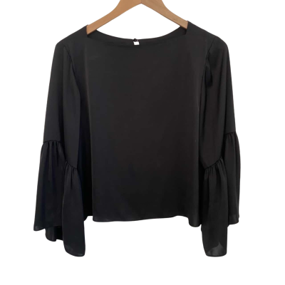 Veronika Maine Womens  Size 8 Long Sleeve Top Black  