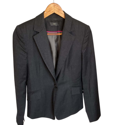 Cue Womens wool Jacket- Size 10 dark charcoal colour