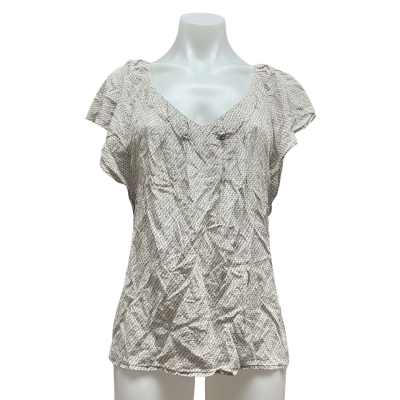Colorado Womens 100% Silk Size L Short Sleeve Top Multicoloured / Pattern 