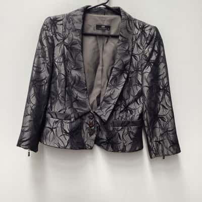 Cue Cropped Jacket Womens Black  Size 12