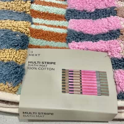 Next Multi-stripe Bath Mat BNWT 50cm x 80