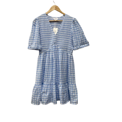 Seed Heritage Womens Size 14 Babydoll Gingham Dress Blue White 