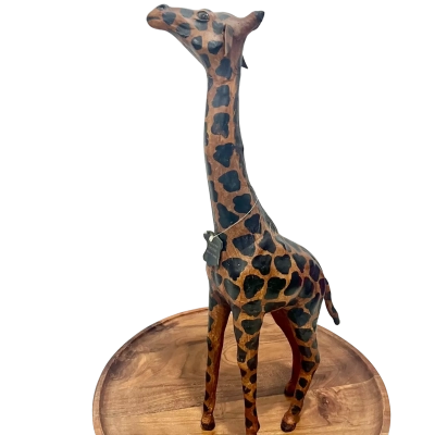 Leather Giraffe Statue- Made in Indian- just beautiful