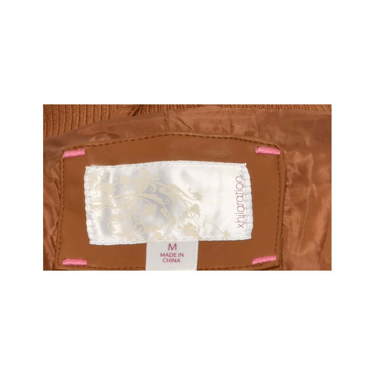 Xhilaration Women's Size 1214 Faux Leather Winter Jacket Brown (s)