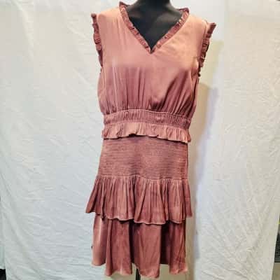 WAYNE COOPER Size 12 Mini Dress Coral 