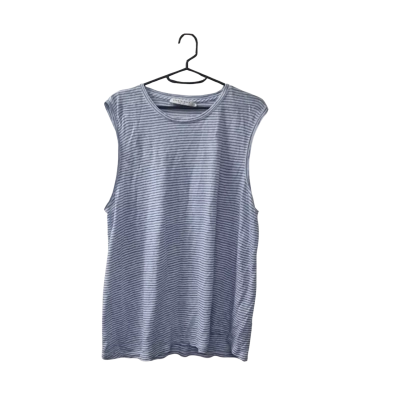 Sportscraft Women's Size XL Sleeveless Top Blue / Striped / White 