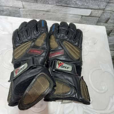  Mens Force Leather Medium Gloves Black Thermal & Waterproof 