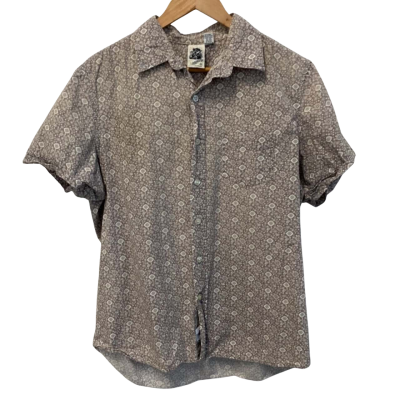 Kennington LTP Mens  Size XL Printed Shirt / Short Sleeve Shirt Brown 