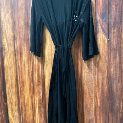 Peter Alexander  Size M Black  sparkle robe with hood 