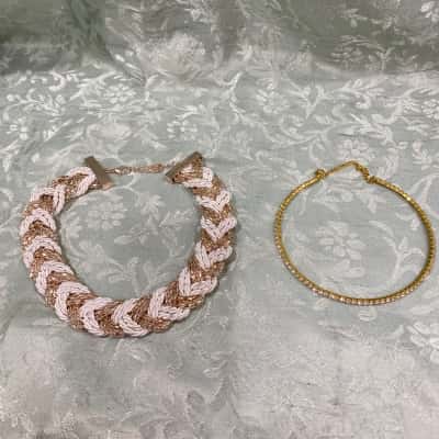 Womens Choker Necklace Gold-tone Bundle