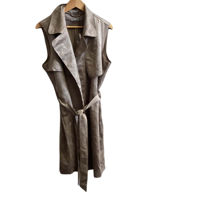 Katies Womens  Size 14 sleeveless Trench Coat Grey 