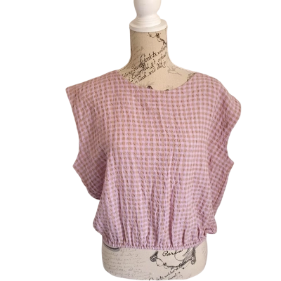 Picnic Womens  Size M Party Top Checked / Purple BNWT