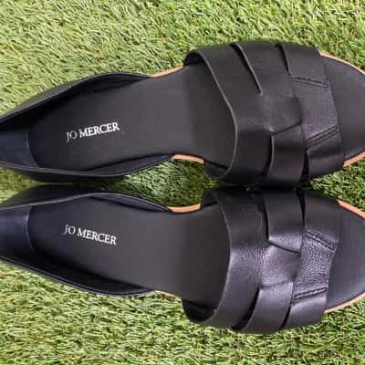 Jo Mercer Womens Flats Black  leather 