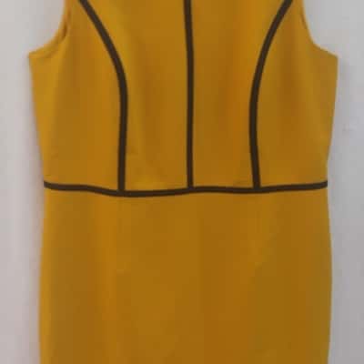 Black Label  Womens  Size 12 Bodycon/ Sleeveless Dress  Black / Yellow 
